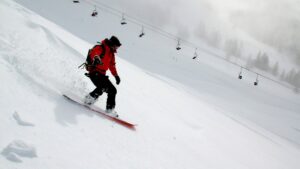 Snowboard, Freerider auf alpinen Pisten, Winterurlaub im BErchtesgadener Land